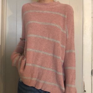 pink and grey sweater